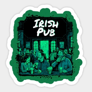 Irish Pub Green Sticker